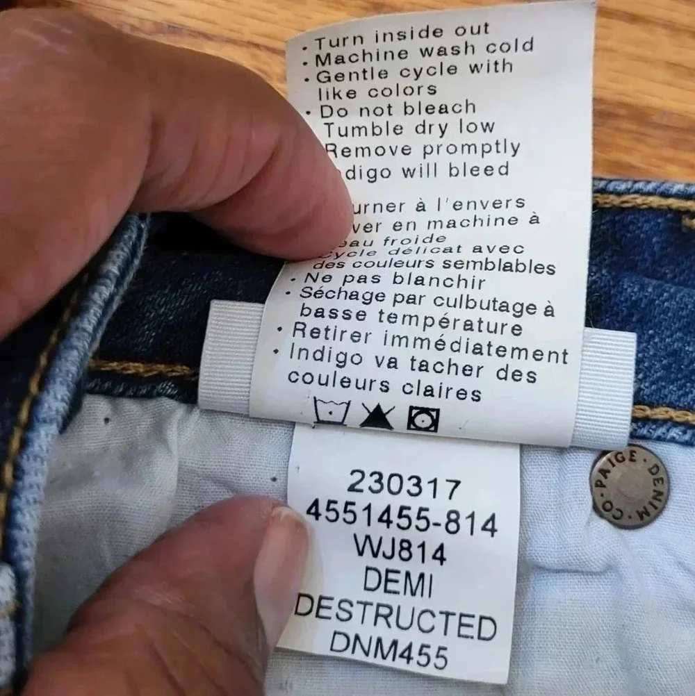 Paige Distressed Daryn Denim Raw Hem High-Rise Shorts(26)
